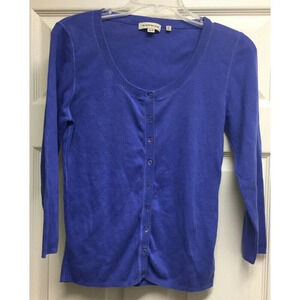 Repeat cotton 3/4 sleeve cardigan Periwinkle Blue Size 40M